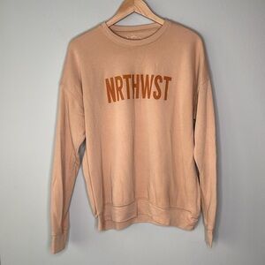 Bella Canvas NRTHWST Oversized Crewneck Sweatshirt in Tan Size Large